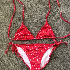 Orange polka dot bikini